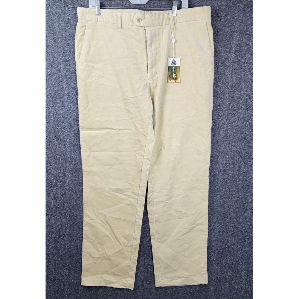 Alister MacKenzie Corduroy Pants Mens 38x32 Tan Stretch Cotton Golf Trousers NWT